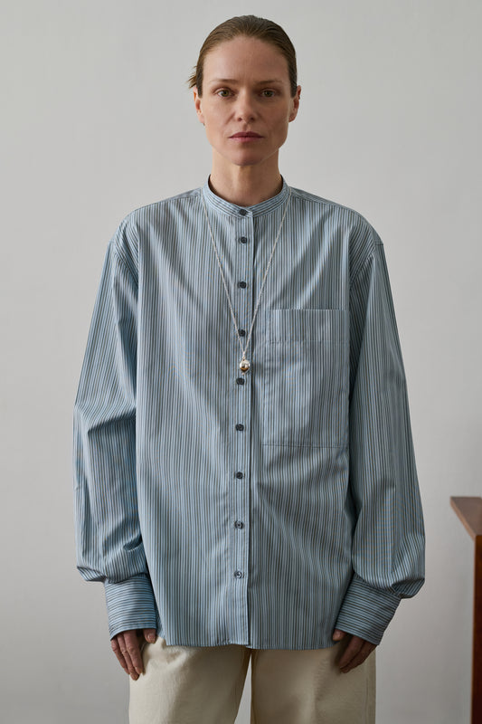 Chemise Formentera - Bleu Ciel/Noir - Coton - Femme