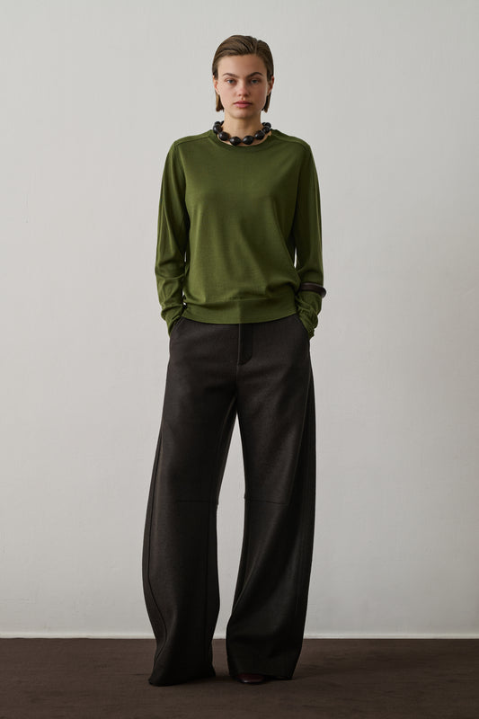 Pull Aussie - Vert Olive - Laine - Femme