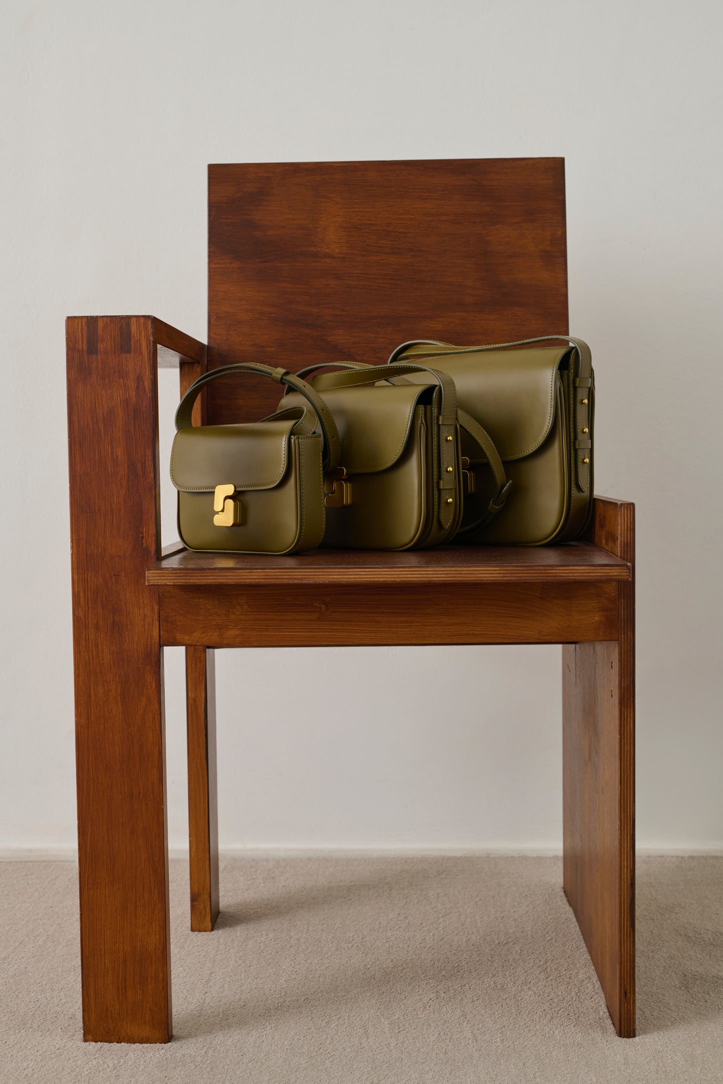 Sac Bellissima Mini - Kaki Doré - Cuir - Femme