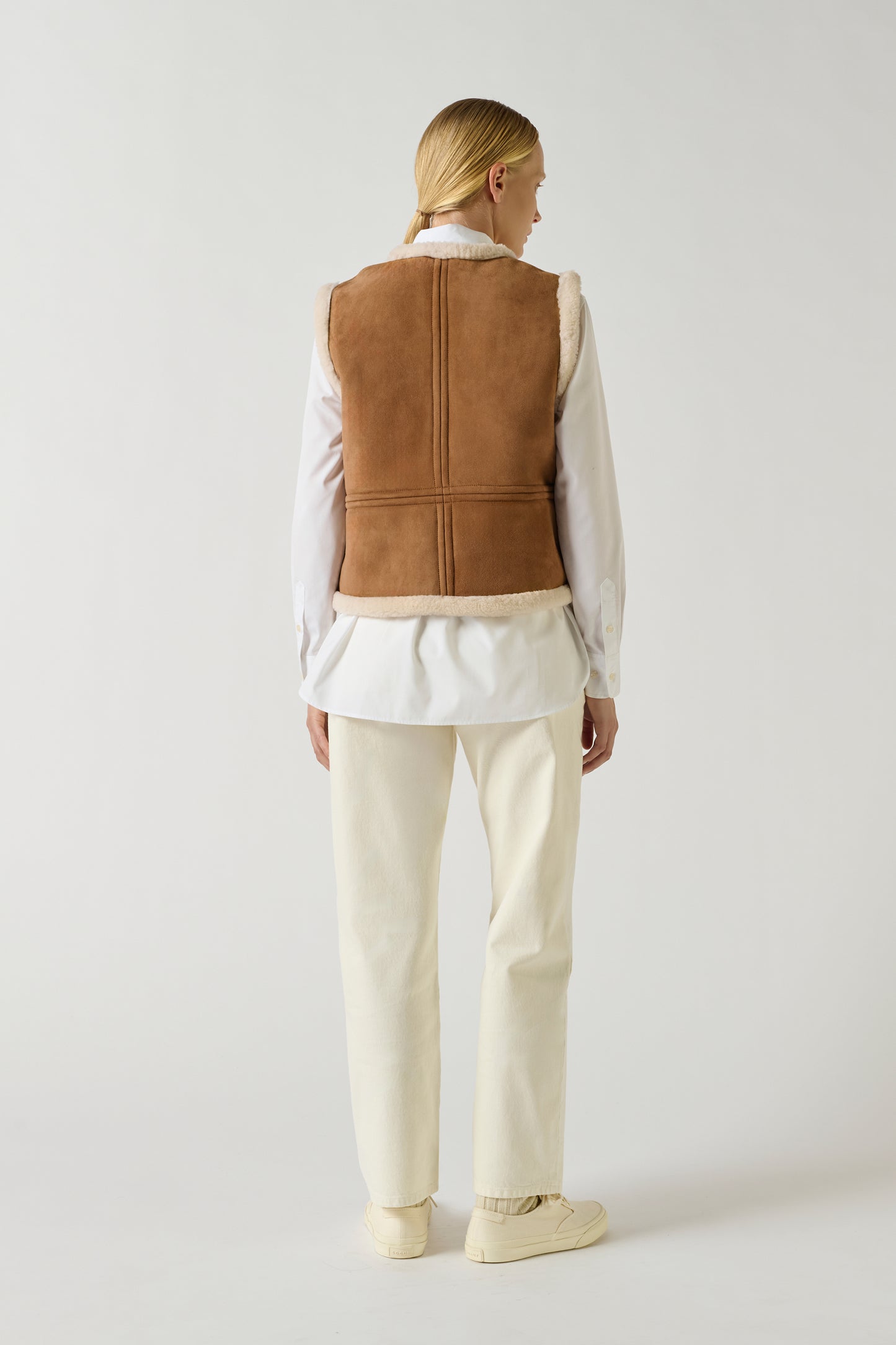 Gilet Sans Manches Pyrenees - Miel - Cuir - Femme