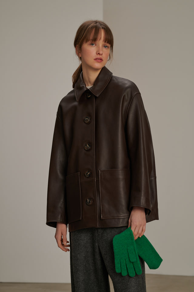 Veste Vincenzo - Marron - Cuir - Femme