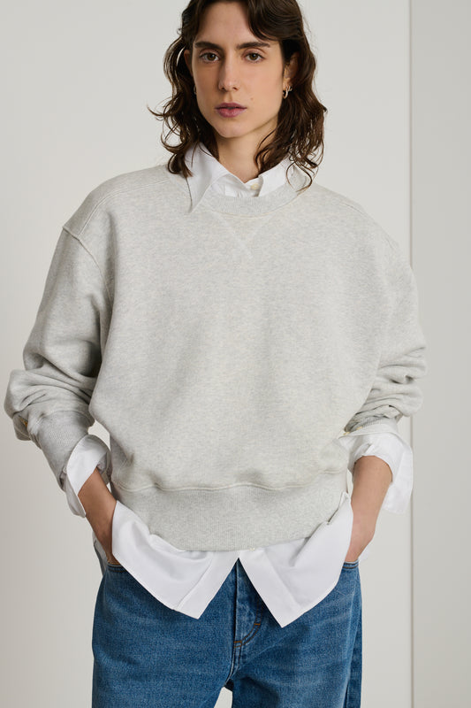 Sweatshirt Dan - Gris Clair Chiné - Coton - Femme